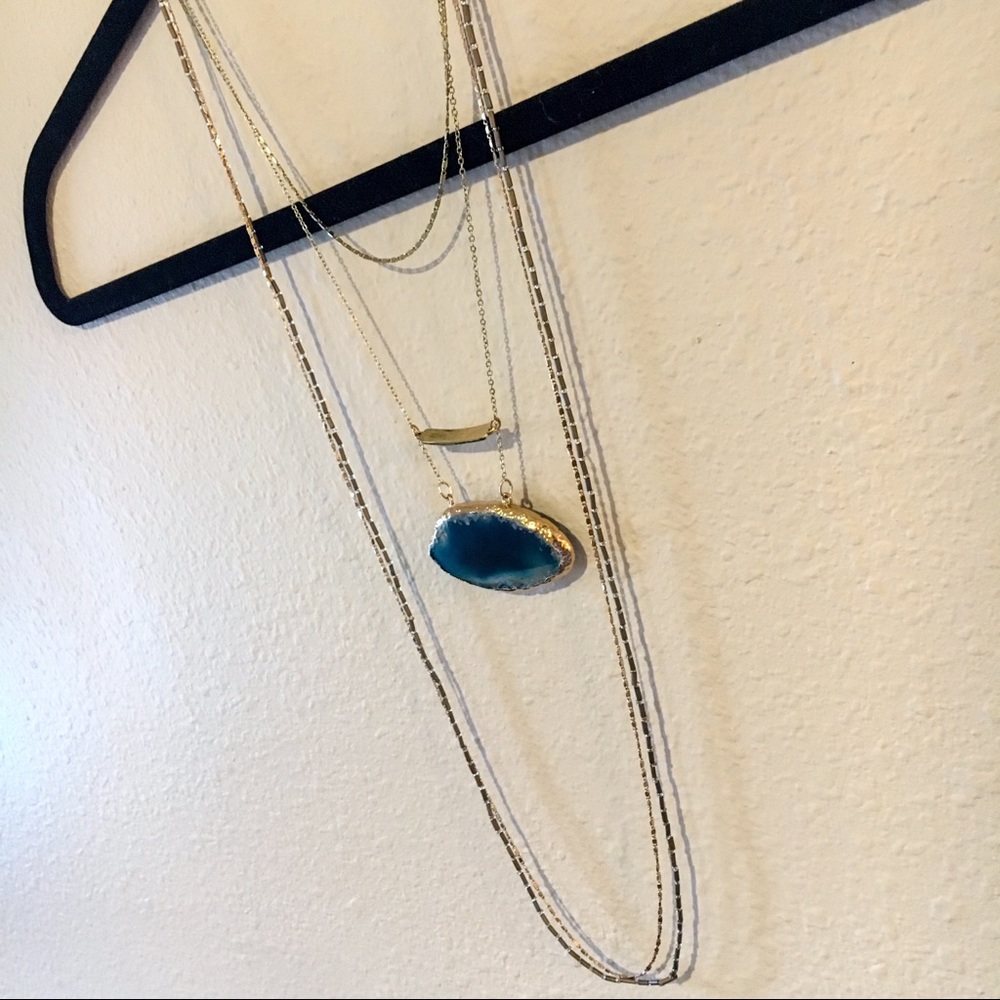 Layered Geode Rock Necklace